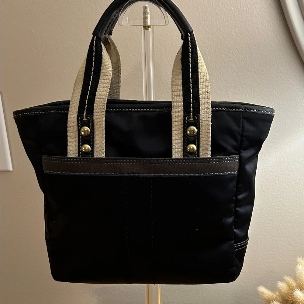 Coach Hampton Black Zip Nylon / Suede Mini Tote
11.5” wide x 8” high - Picture 4 of 16